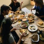 Enjoying a traditional Greek meal